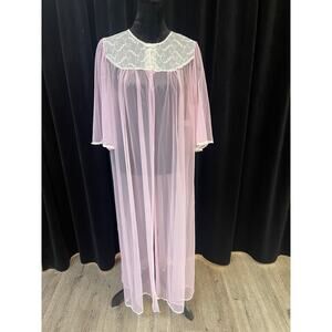 VINTAGES SEARS SHEER LIGHT PINK PEIGNOIR (SIZE MEDIUM/36 BUST)